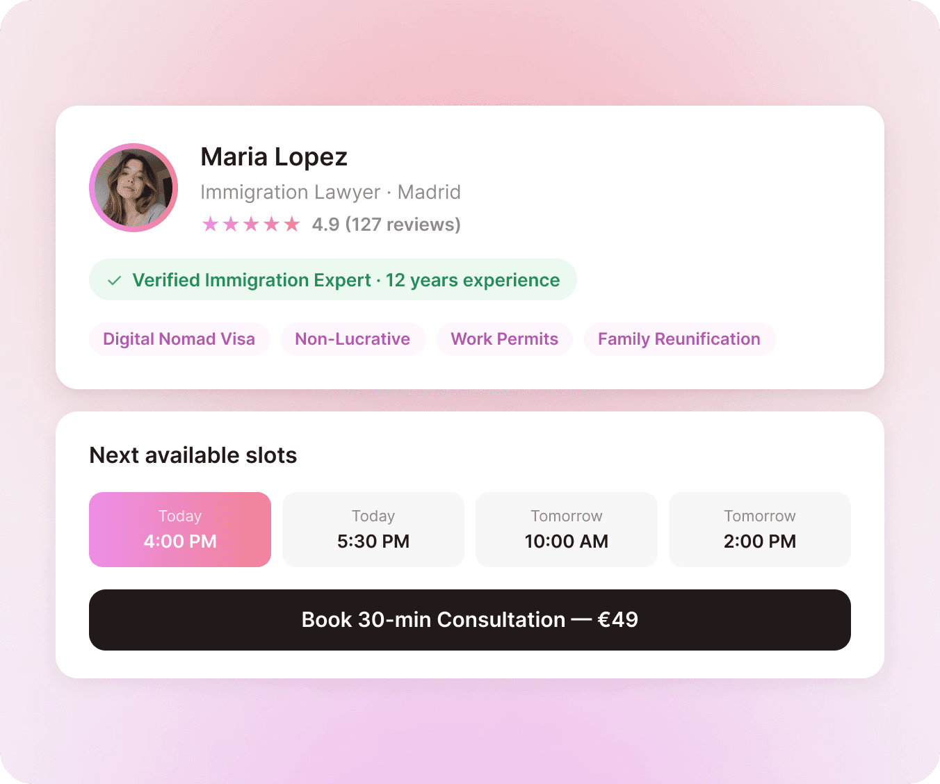 Habla con expertos en inmigracion